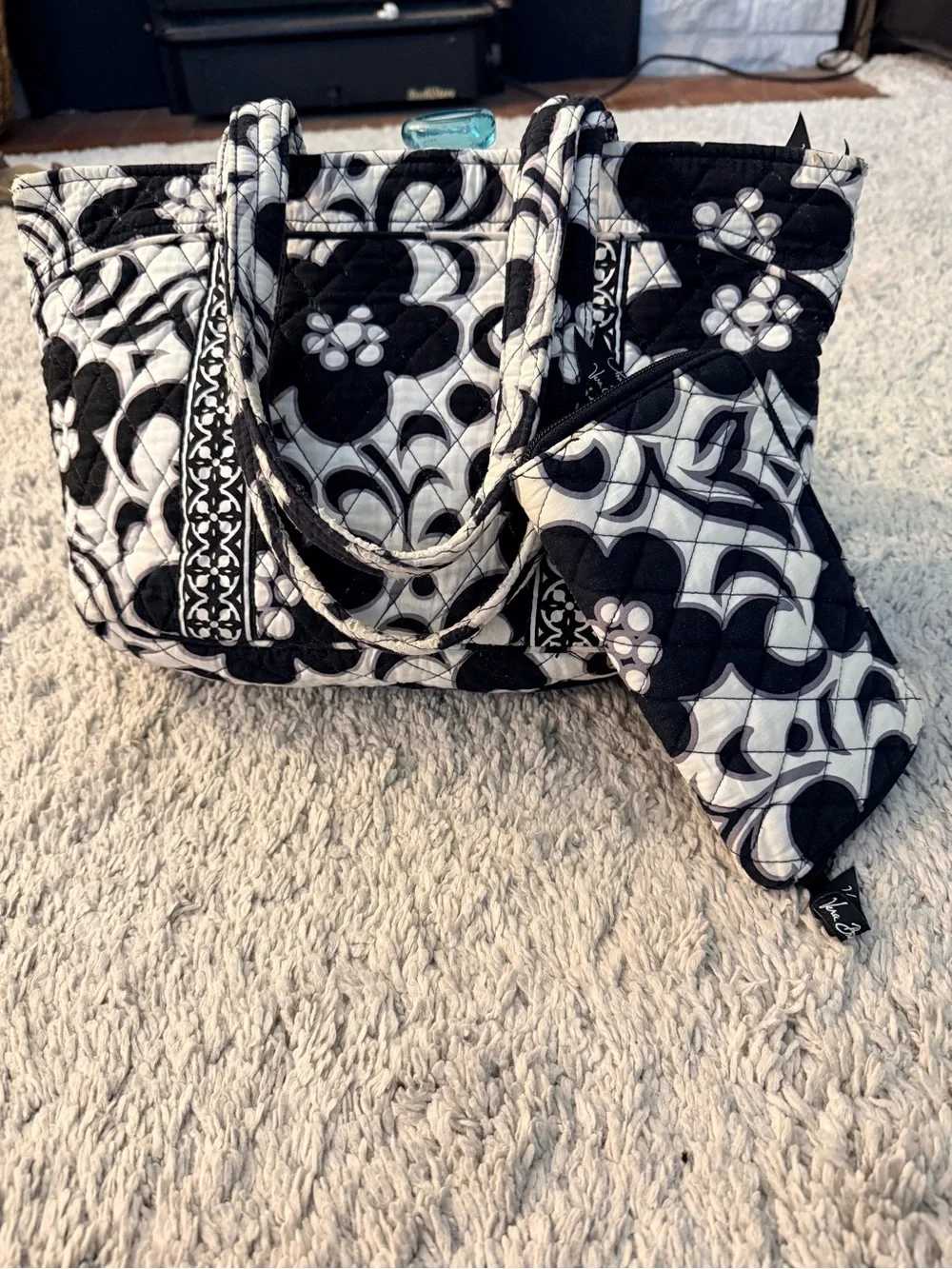 Vera Bradley Quilted Floral Tote with Wallet. Eclectic grandpa cozy tote wallet